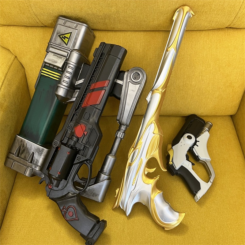 Model Kit Revolver - Pistolas doradas para Cosplay, Rifle láser,
