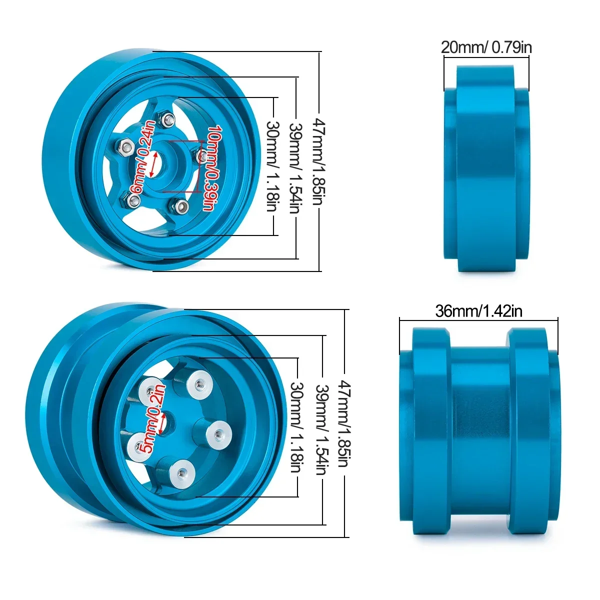 Ruedas Beadlock de aluminio pa - Tamiya Model Rc Car reseña y precio